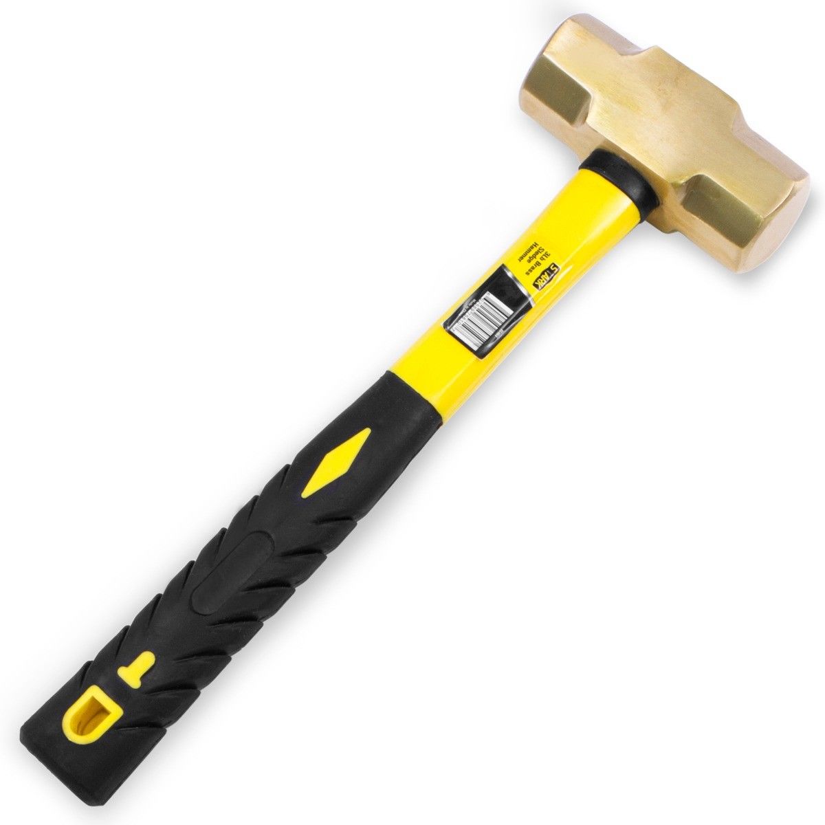 Stark USA 3LBS Forged Solid Brass Sledge Hammer Non Sparking Fiberglass Case
