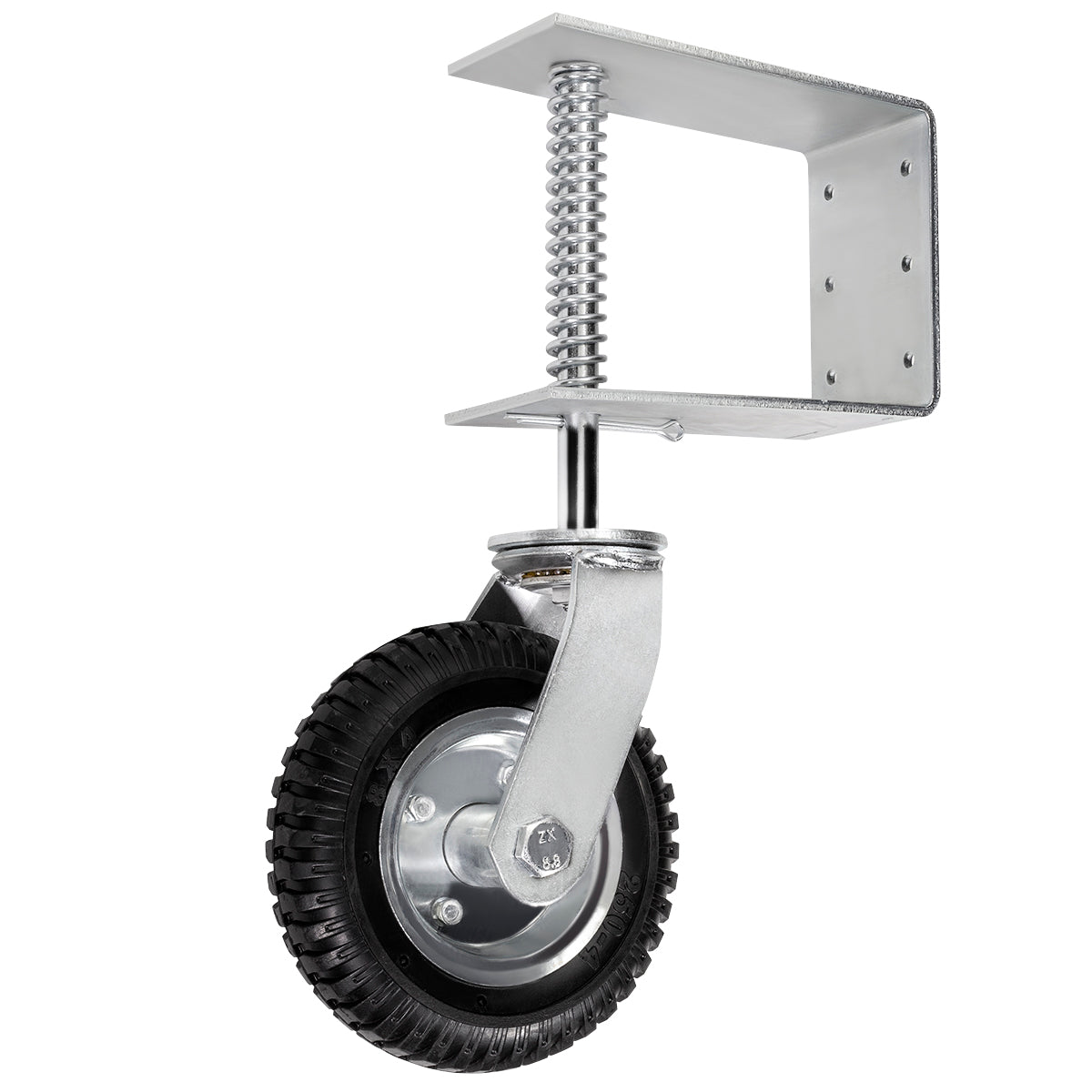 Stark USA Universal 8" Spring-Loaded Gate Wheel Caster Flat-Free Tire Swivel