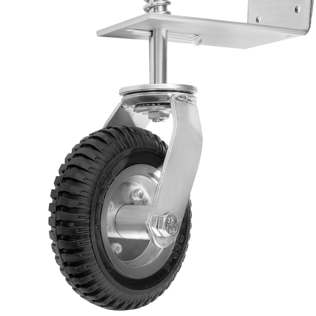 Stark USA Universal 8" Spring-Loaded Gate Wheel Caster Flat-Free Tire Swivel