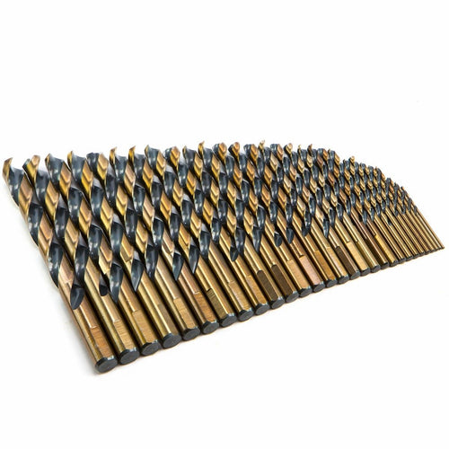 XtremepowerUS 29PC Industrial Black & Gold Drill Bit Set Index Size HSS Round