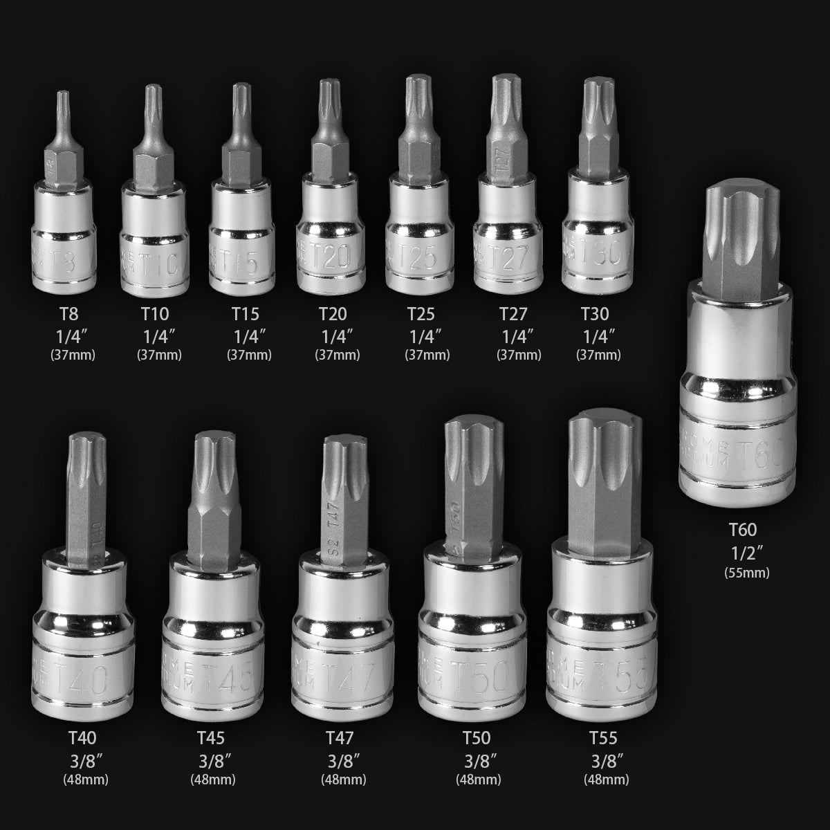 XtremepowerUS 13PC Professional Security 1/4" 3/8" & 1/2" Drive Impact Star