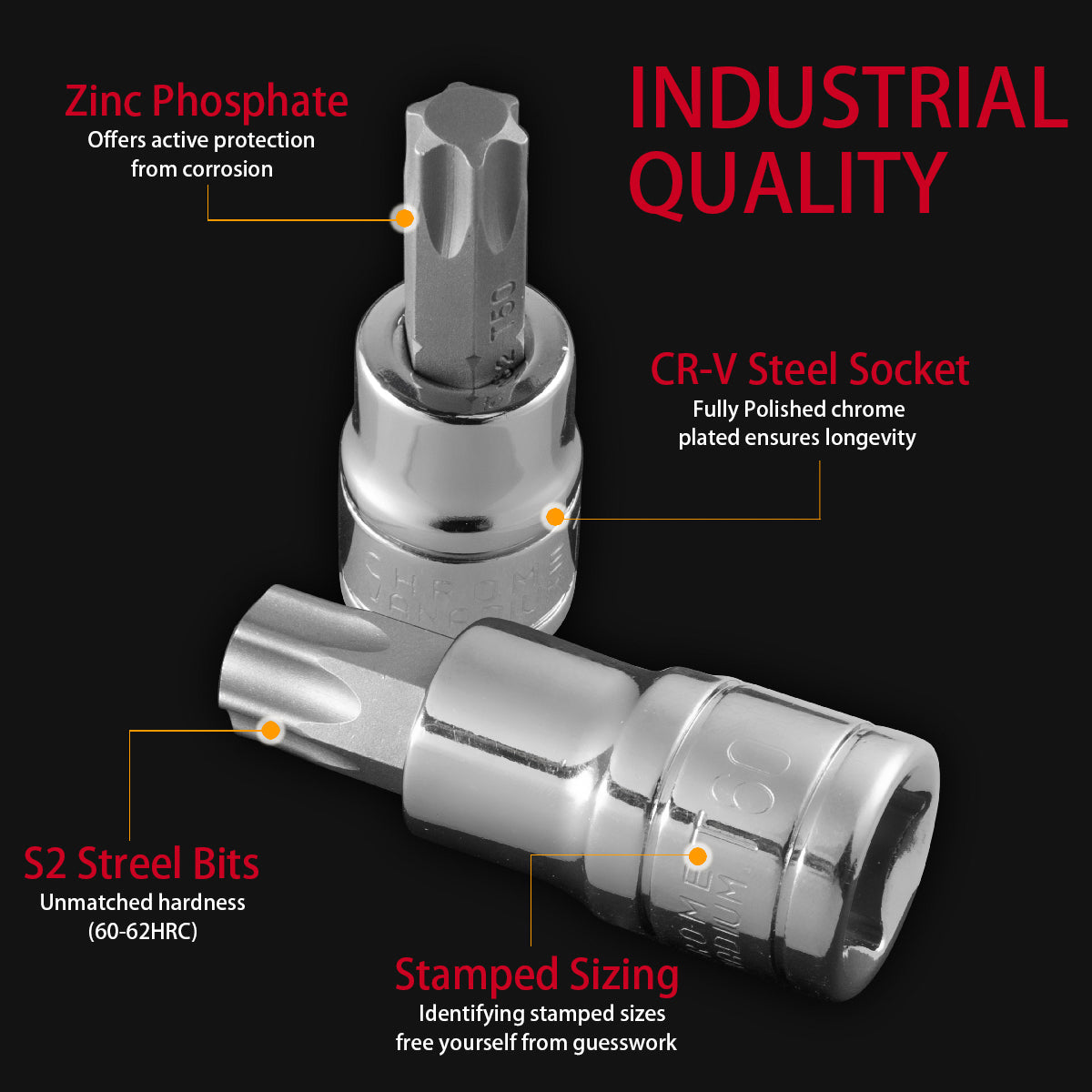 XtremepowerUS 13PC Professional Security 1/4" 3/8" & 1/2" Drive Impact Star
