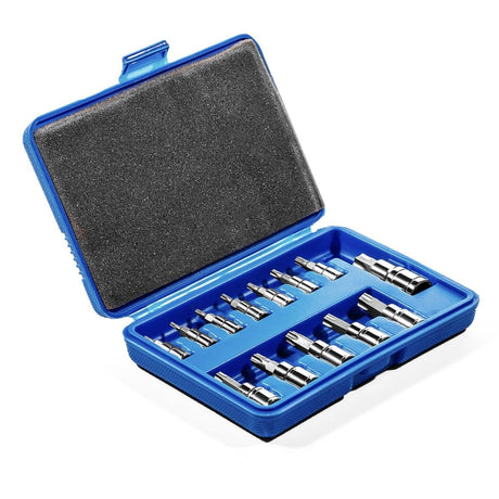 XtremepowerUS 13pcs Torx Star Tamper Proof Bit Socket S2 CR-V DR. 1/4" 3/8" 1/2"