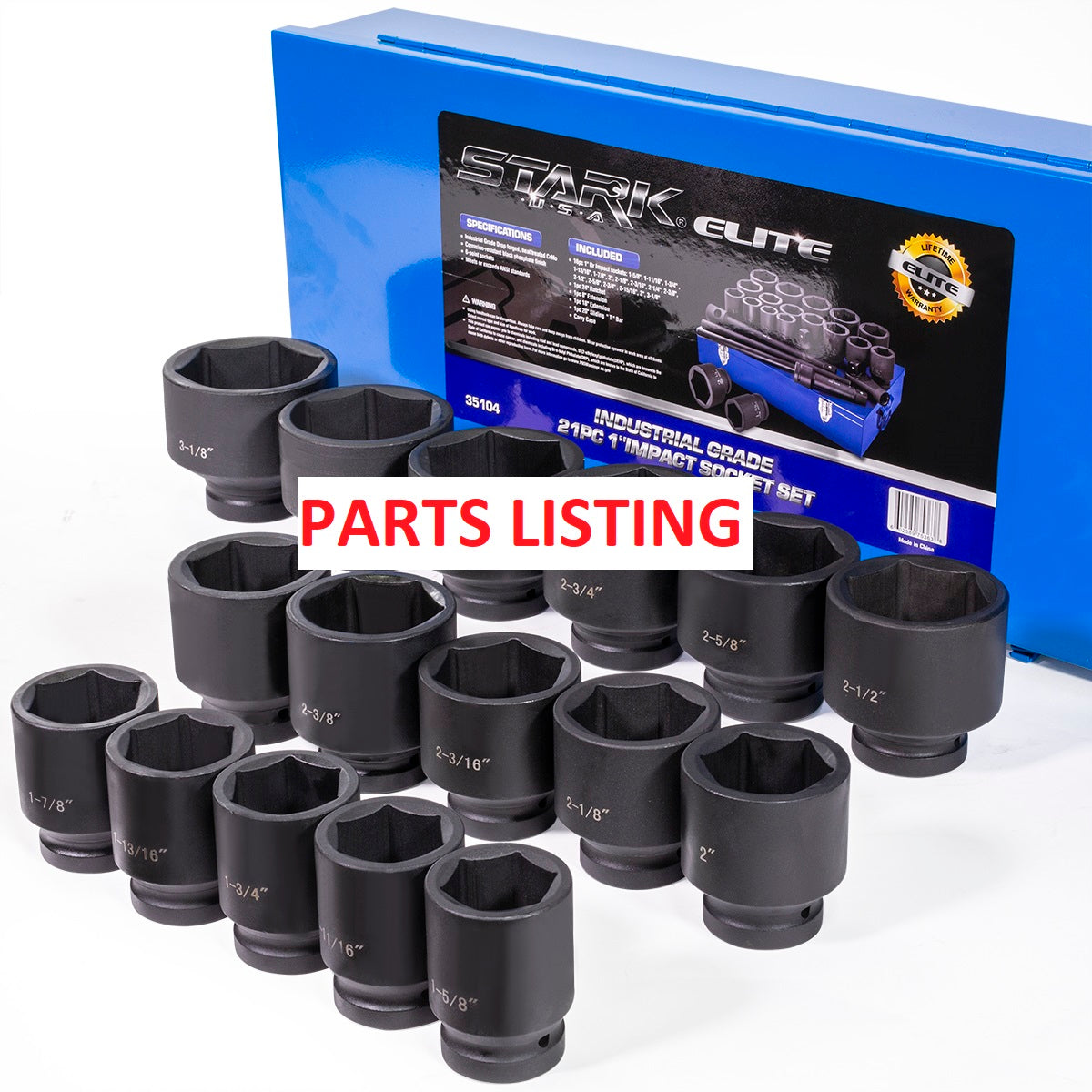 35104 21PC Socket Set PARTS LISTING