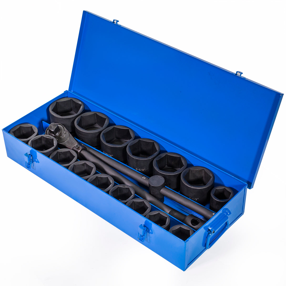 Stark USA 21-Piece Jumbo Impact Socket Set 1" Drive Extension T-Bar with Case