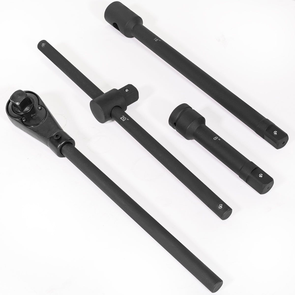 Stark USA 21-Piece Jumbo Impact Socket Set 1" Drive Extension T-Bar with Case