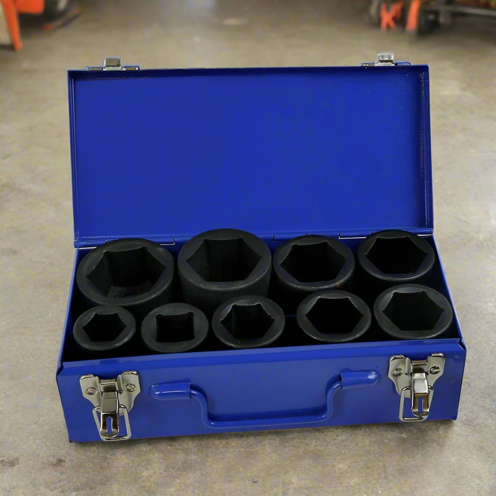 Stark USA 10 Pieces 1" DR Drive Jumbo Deep Impact Sockets Set cr-mo With Case