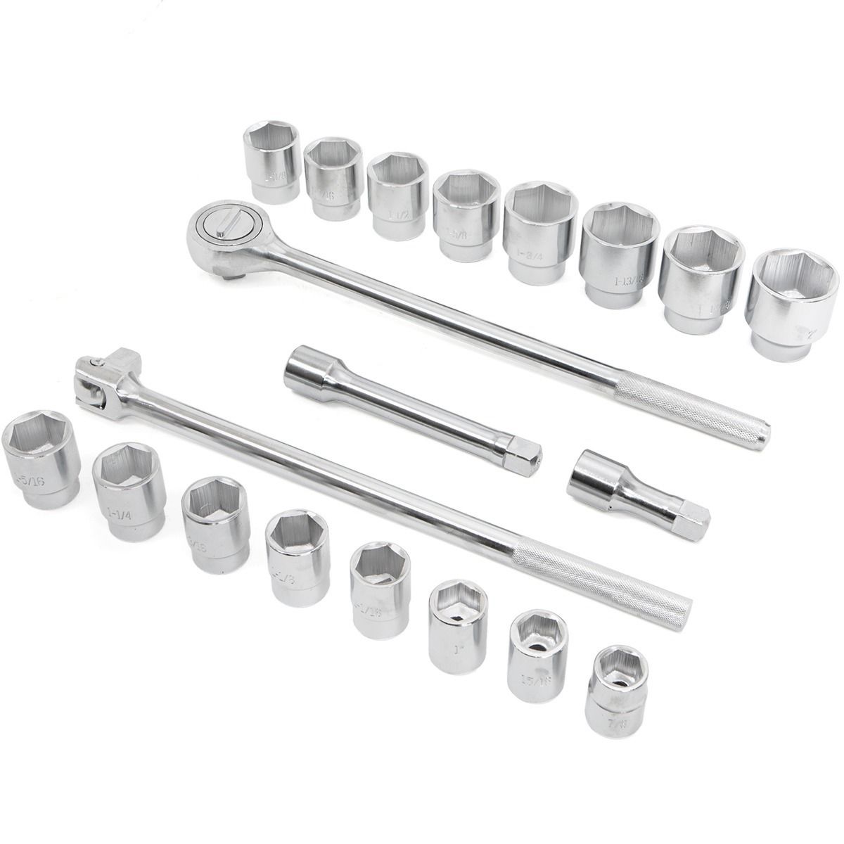 XtremepowerUS 21 Pc 3/4" Drive Socket Wrench Set Standard sae Tools Truck