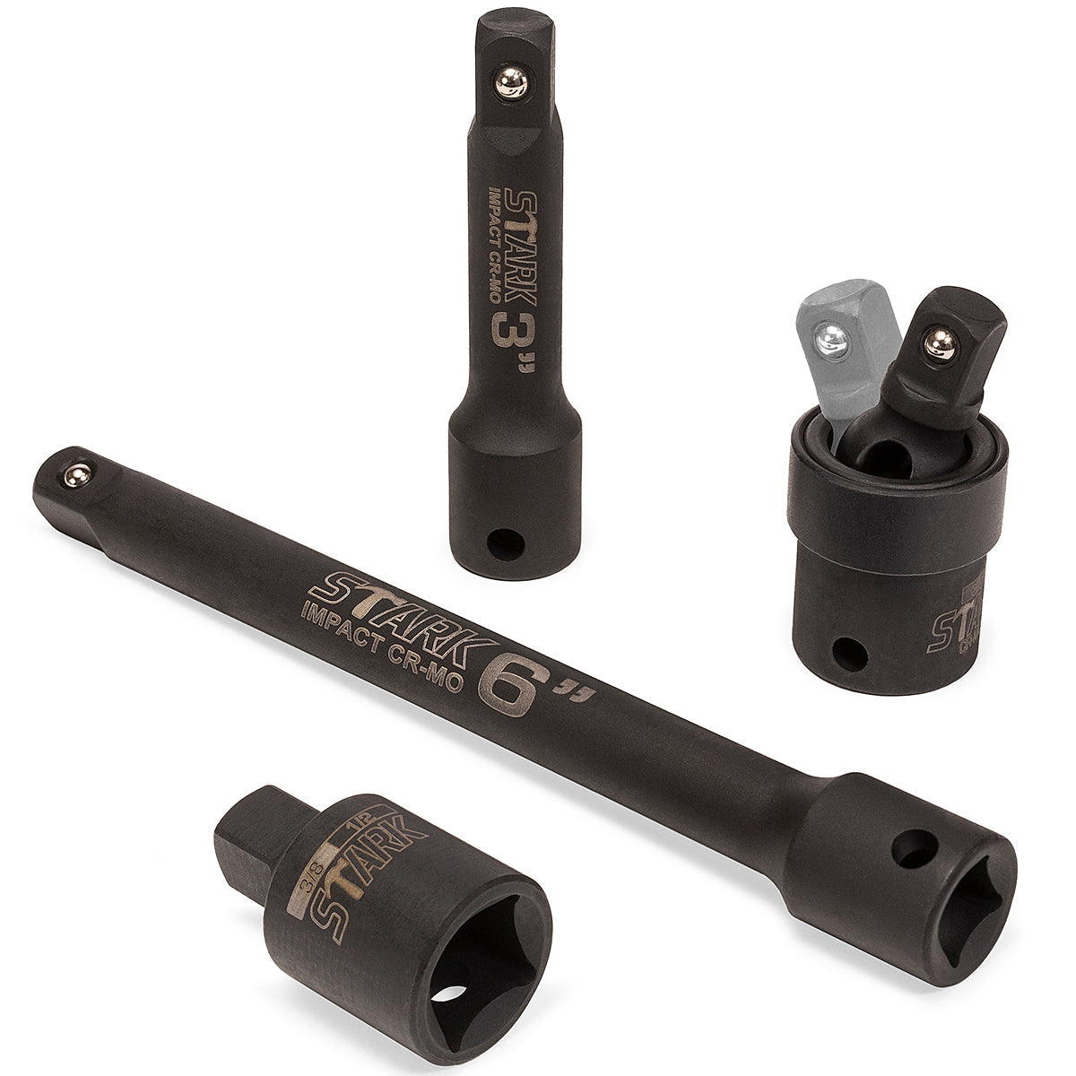 Stark USA 44PCS Impact Socket 3/8" DR Shallow & Deep SAE & Metric w/ Carry Case