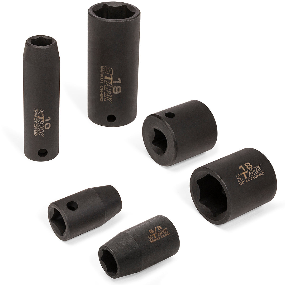 Stark USA 44PCS Impact Socket 3/8" DR Shallow & Deep SAE & Metric w/ Carry Case