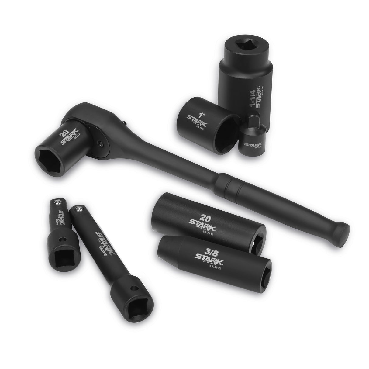 Stark USA 65PCS SAE & Metric 1/2" DR Deep Shallow Impact Socket Adaptor Reducer