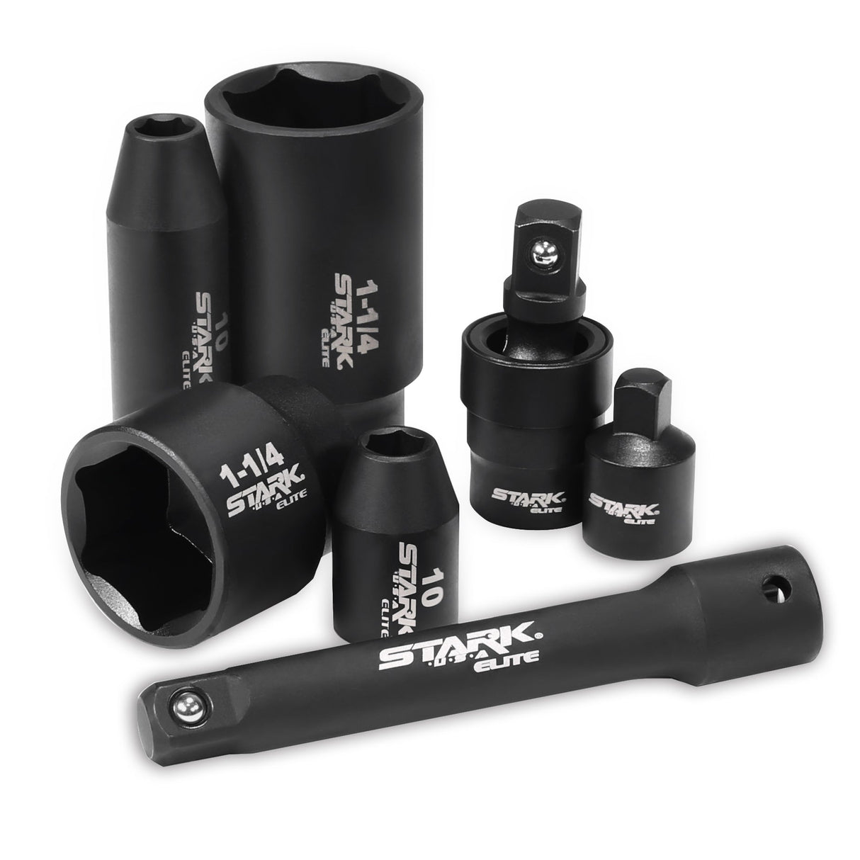 Stark USA 65PCS SAE & Metric 1/2" DR Deep Shallow Impact Socket Adaptor Reducer