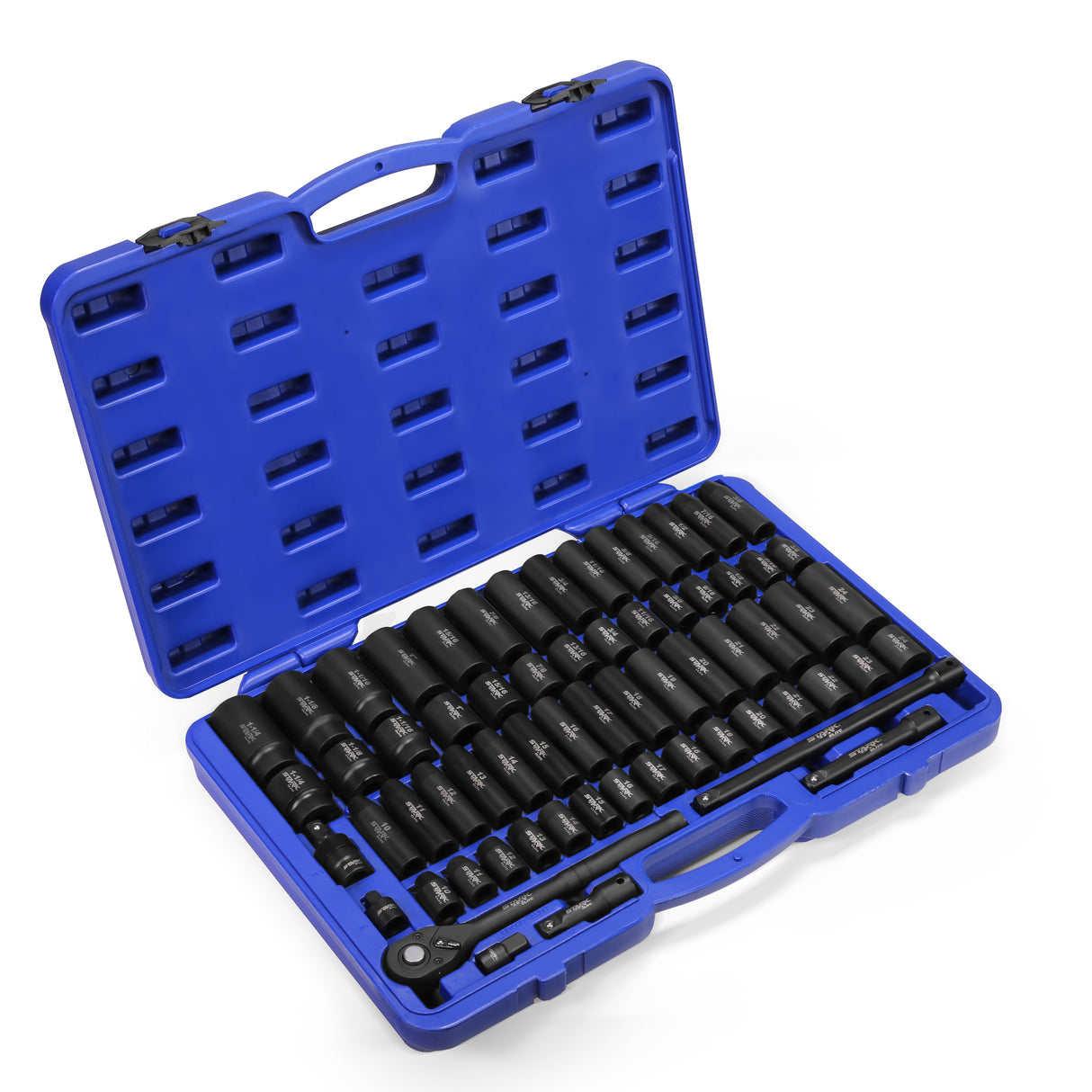 Stark USA 65PCS SAE & Metric 1/2" DR Deep Shallow Impact Socket Adaptor Reducer