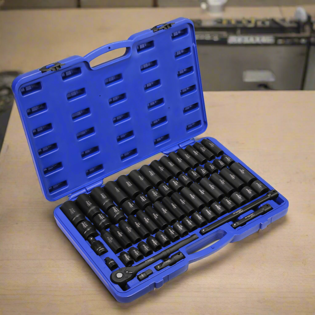 Stark USA 65PCS SAE & Metric 1/2" DR Deep Shallow Impact Socket Adaptor Reducer