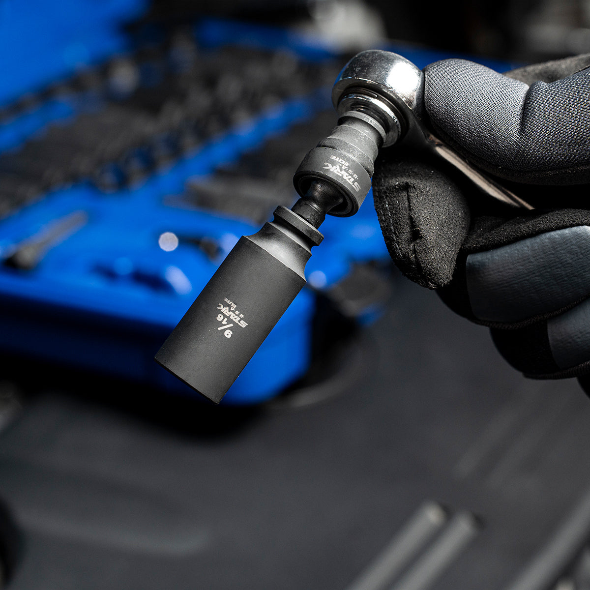 Stark USA 53PCS 1/4" DR Deep & Shallow Socket SAE/Metric Extension Bar Ratchet