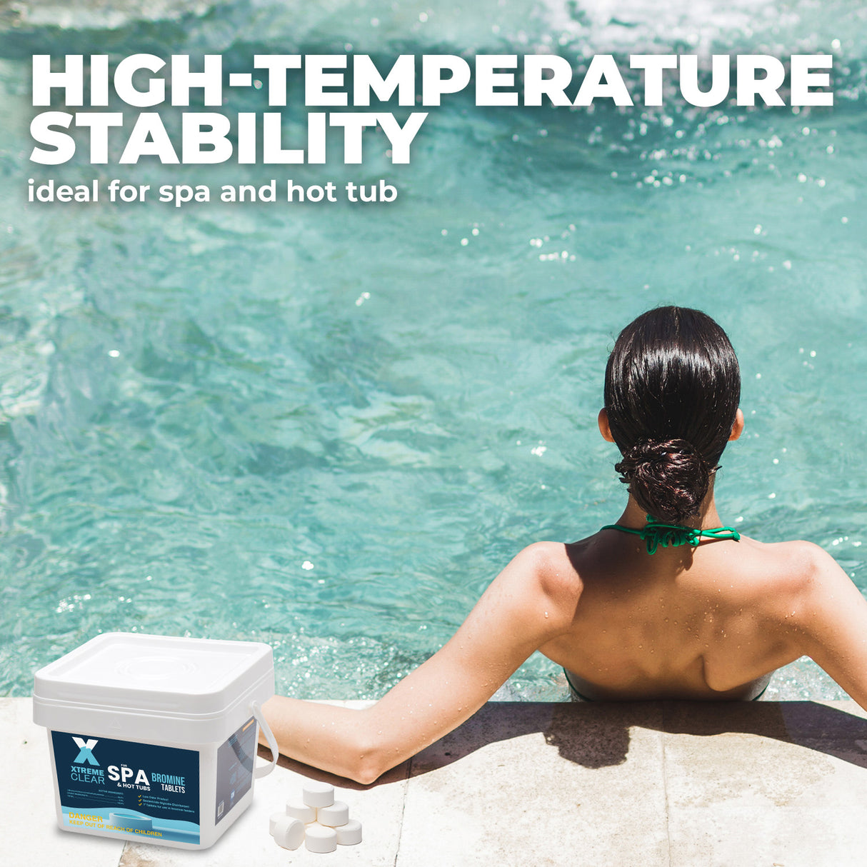 Xtremeclear Bromine Tablets for Spa & Hot Tub – 5 lbs Bottle, 1-Inch Tablets