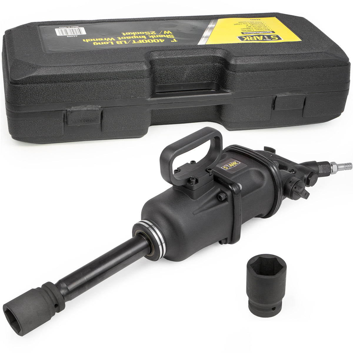 Stark USA 1" Drive Air Impact Wrench Gun Long Shank 1900 ft/lbs 38mm & 41mm Case