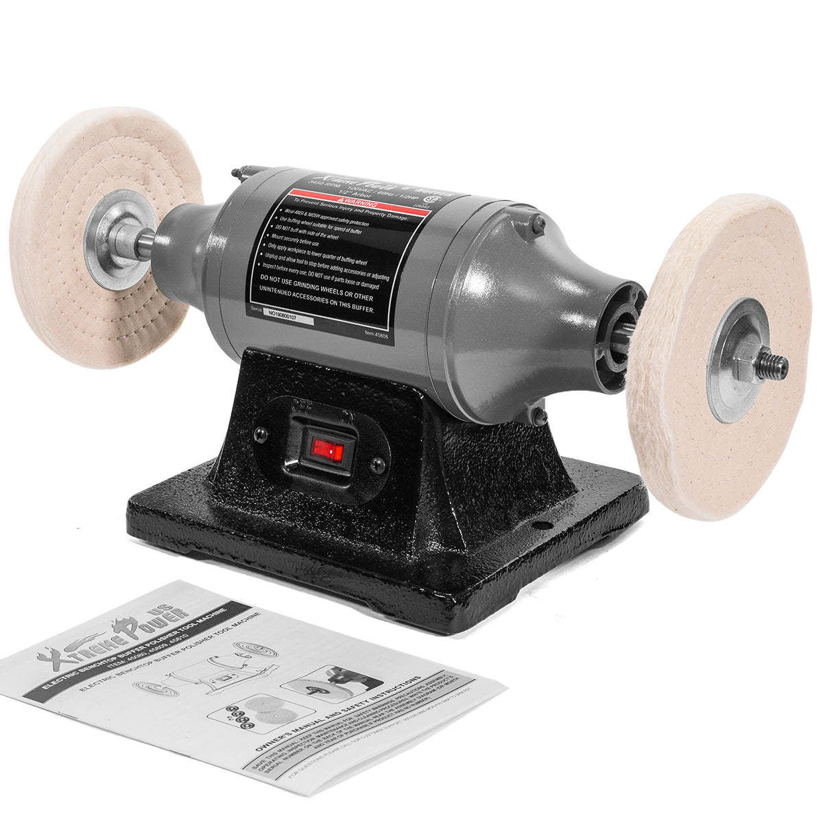 XtremepowerUS 6" Electric Polishing Machine 1/2hp Motor Benchtop w/ Dual Pad