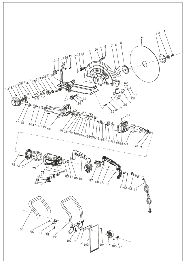 50120 PARTS LISTING CUTTER POWER SAW 16" 3200W - STARK