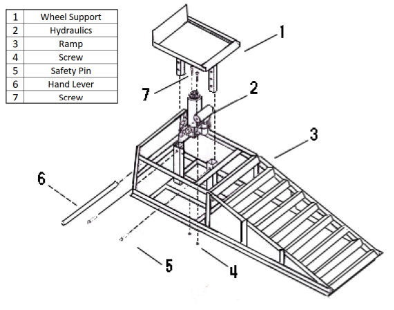 50525 PARTS LISTING JACK ADJUSTABLE CAR LIFT 5T 2-PACK- STARK