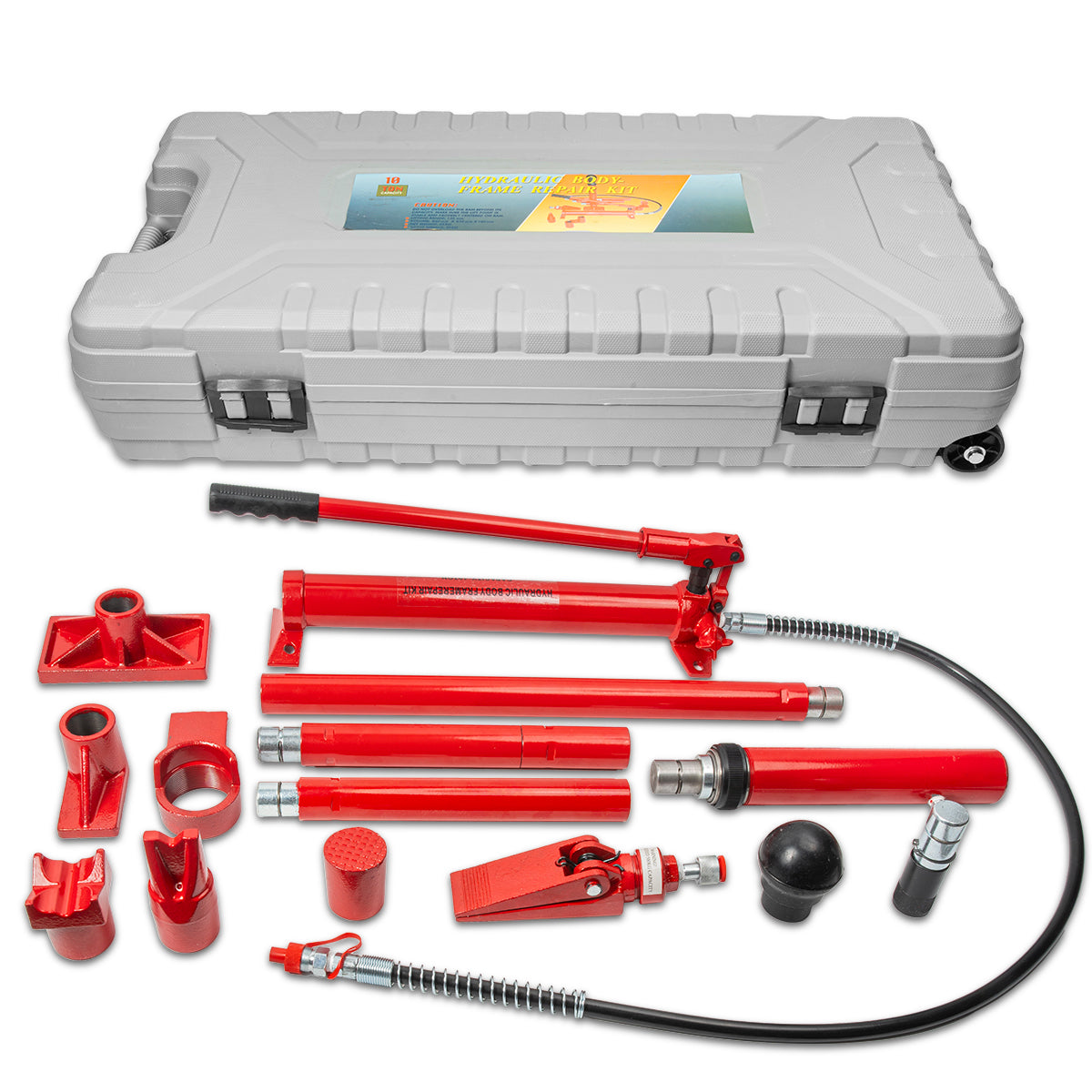 XtremepowerUS 10 Ton Hydraulic Jack Air Pump Lift Ram Body Frame Porta Power Kit