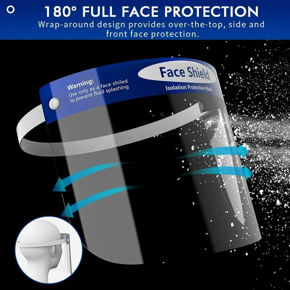 NEW Safety Full Face Shield Clear Protector Work Industry Dental Anti-Fog 4pcs