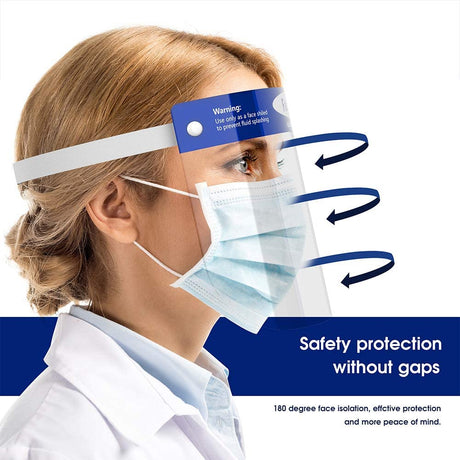 12-pcs Face Shield Screen Safety Protective Eye Splash Proof Full Head-Mounted