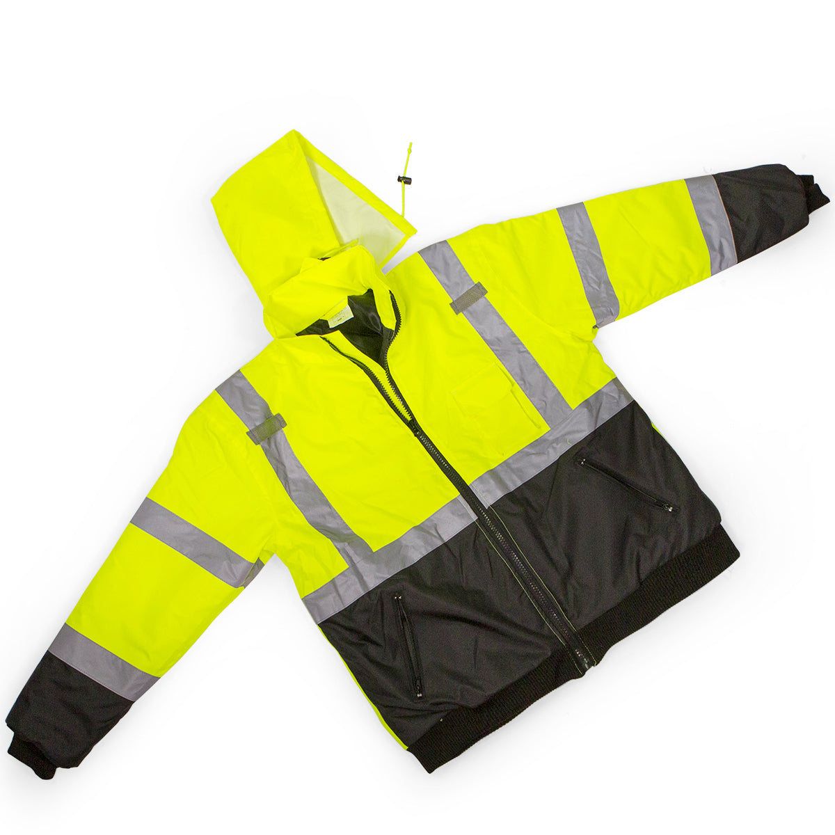 Hi-Vis Class 3 Safety Jacket Neon Reflective Coat Bomber Jacket XXXL