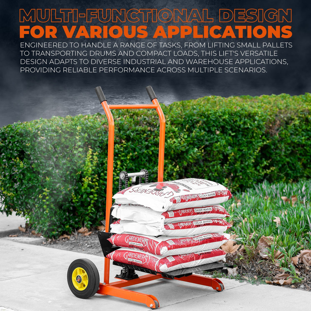 Stark USA Hydraulic Material Winch Stacker 440lbs Pallet Truck Dolly Fork Lift