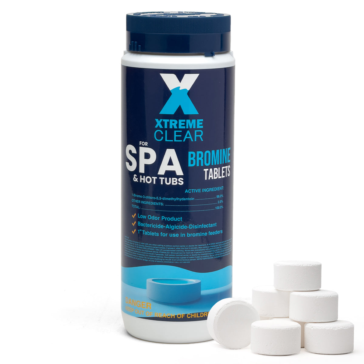 Xtremeclear Bromine Tablets for Spa & Hot Tub – 1.5 lbs Bottle, 1-Inch Tablets
