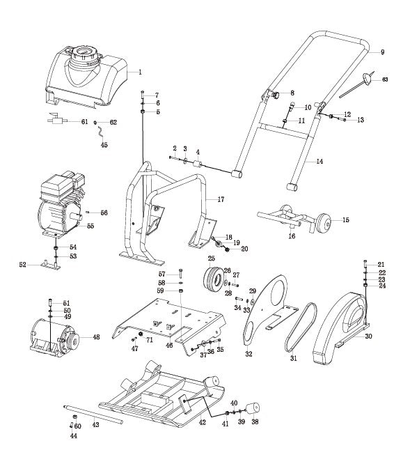 61006 COMPACTOR PLATE GAS 6.5HP HD - STARK PARTS LISTING