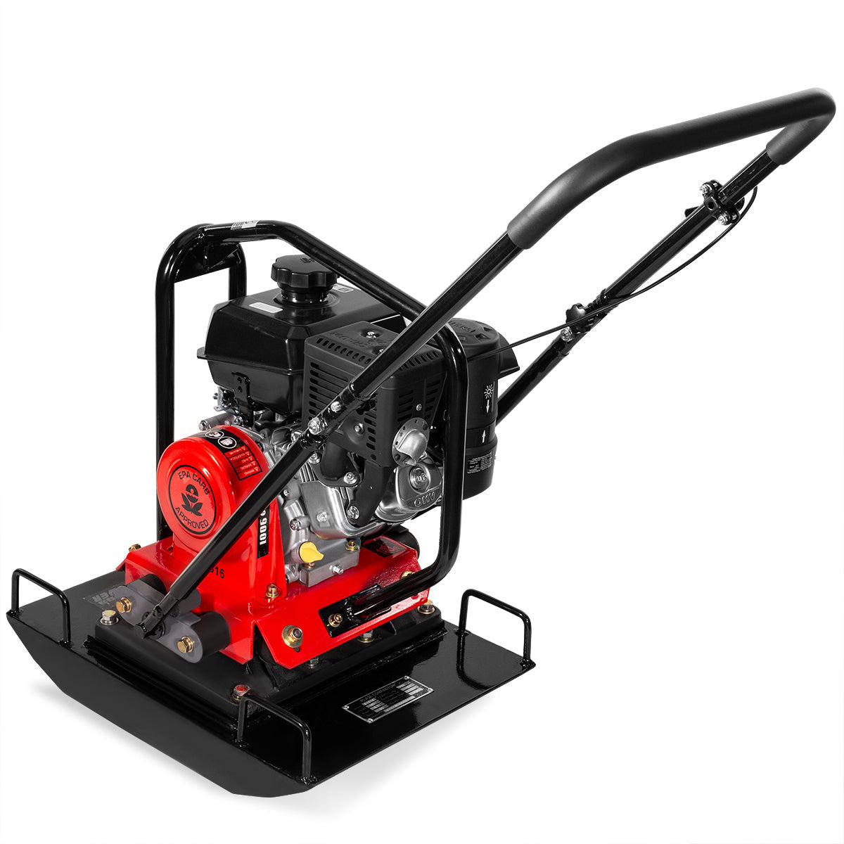 XtremepowerUS 61016 Plate Compactor Gas 6hp 208cc 4500lb Force Construction