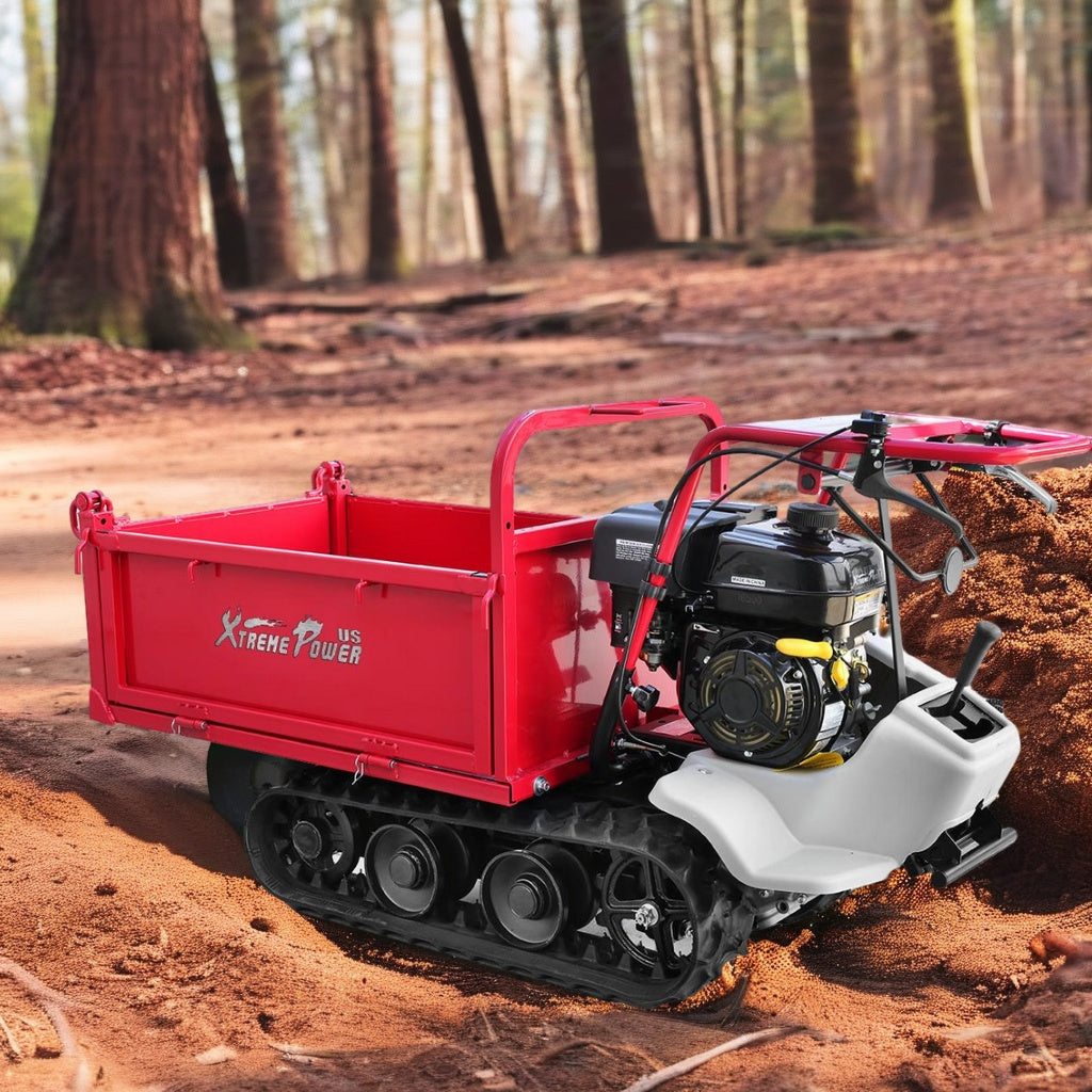 XtremepowerUS 7.0HP Track Wheel Barrow Gas 212cc 850lbs Max Load Utility Cart