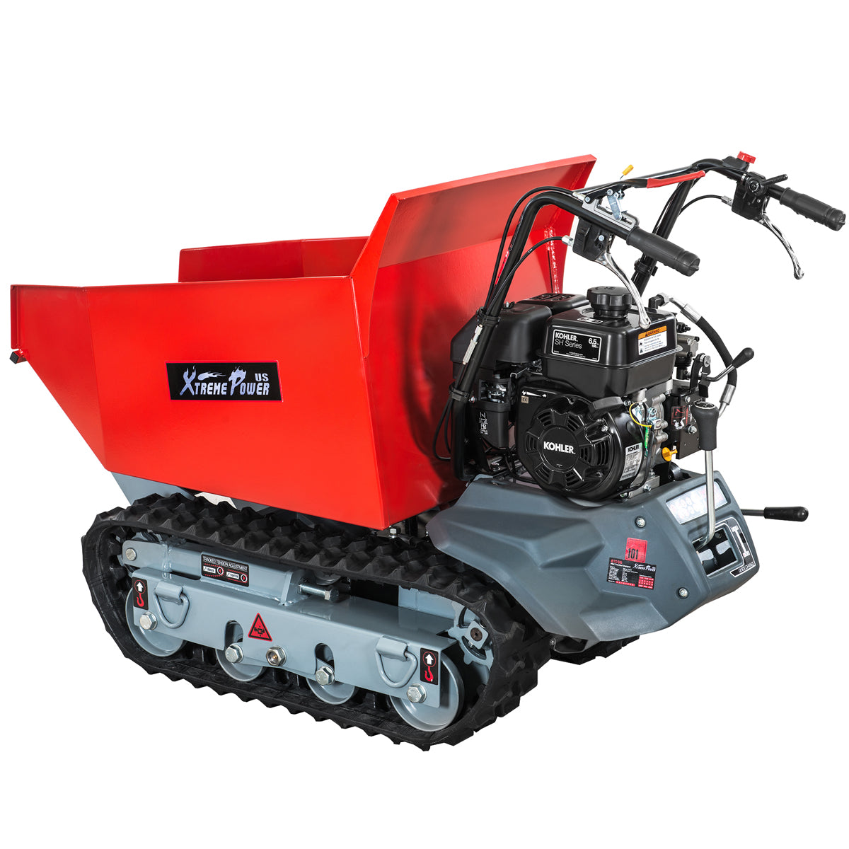 XtremepowerUS 6.5HP All Terrain Wheelbarrow Barrow Hydraulic Assist Track Wheel