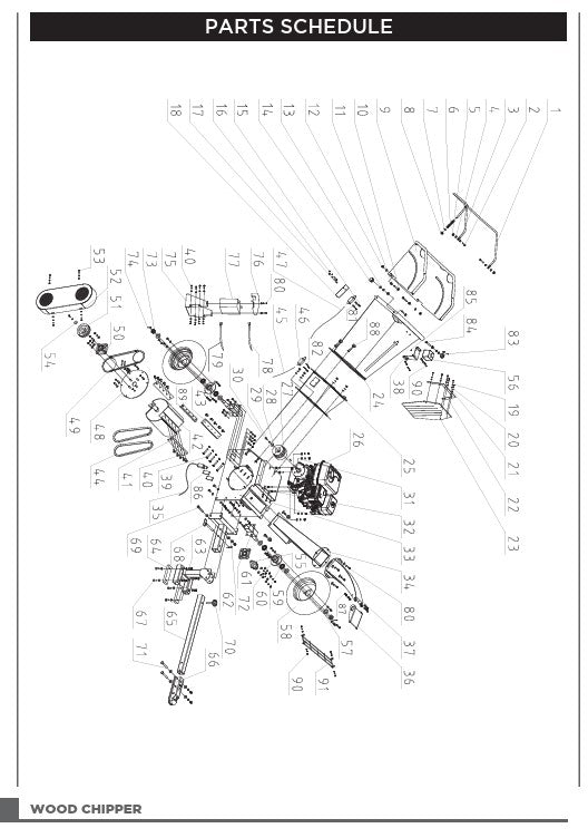 61039 WOOD CHIPPER ELECTRIC START 14HP EPA PARTS LISTING