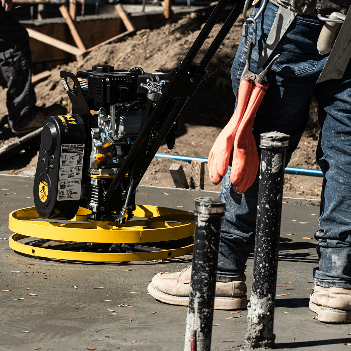 Stark USA 6.5HP Walk-Behind Cement Trowel 22" Float Pan Blade 196cc Gas-Powered Smooth Concrete Surface Finisher