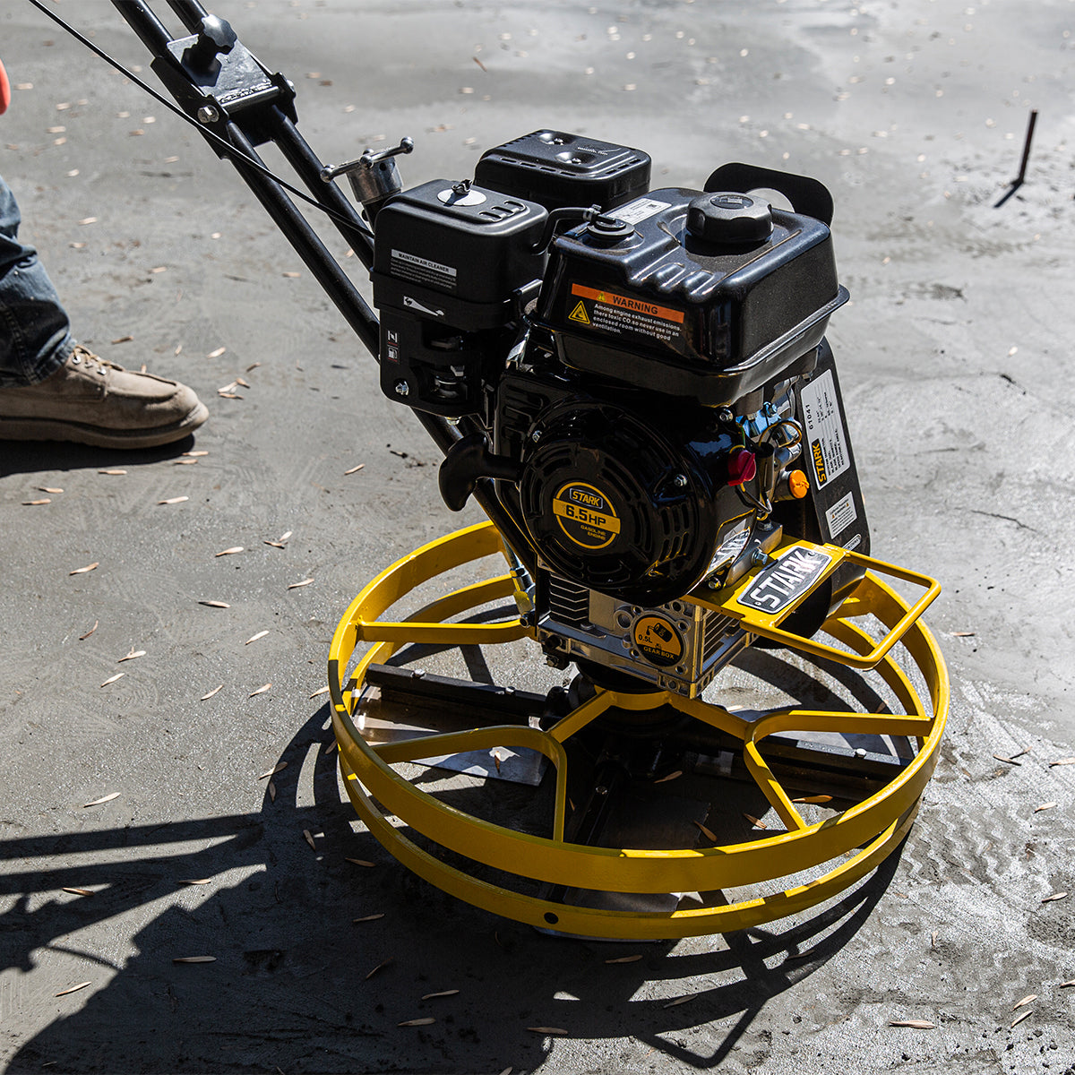 Stark USA 6.5HP Walk-Behind Cement Trowel 22" Float Pan Blade 196cc Gas-Powered Smooth Concrete Surface Finisher