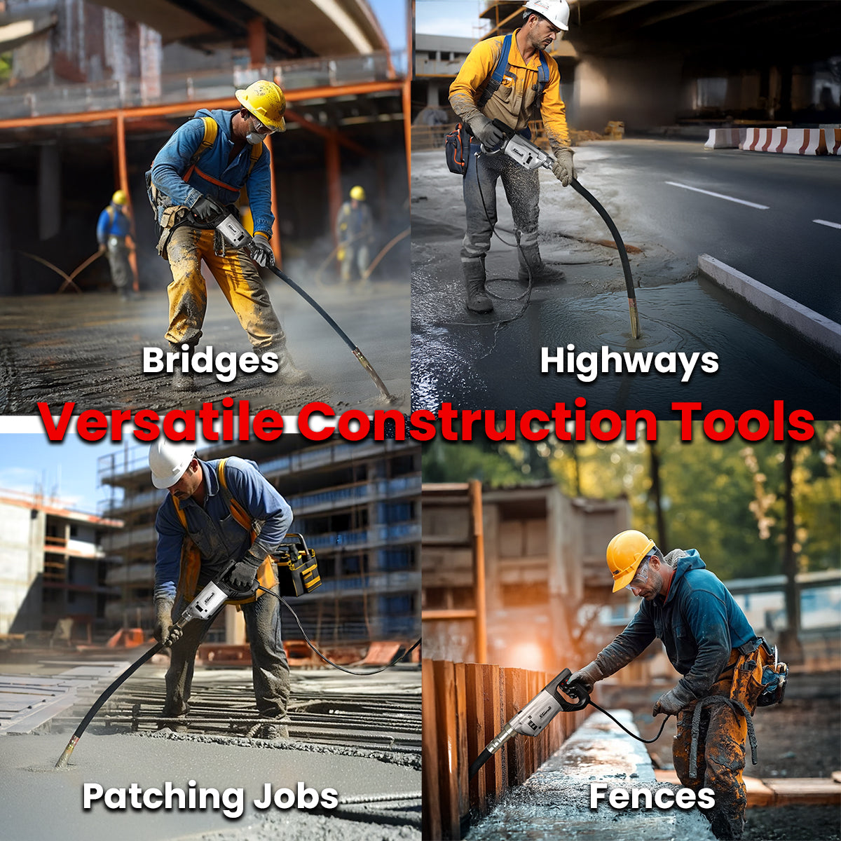 XtremepowerUS 2200W Electric Concrete Vibrator 4.5 feet Long Shaft Concrete