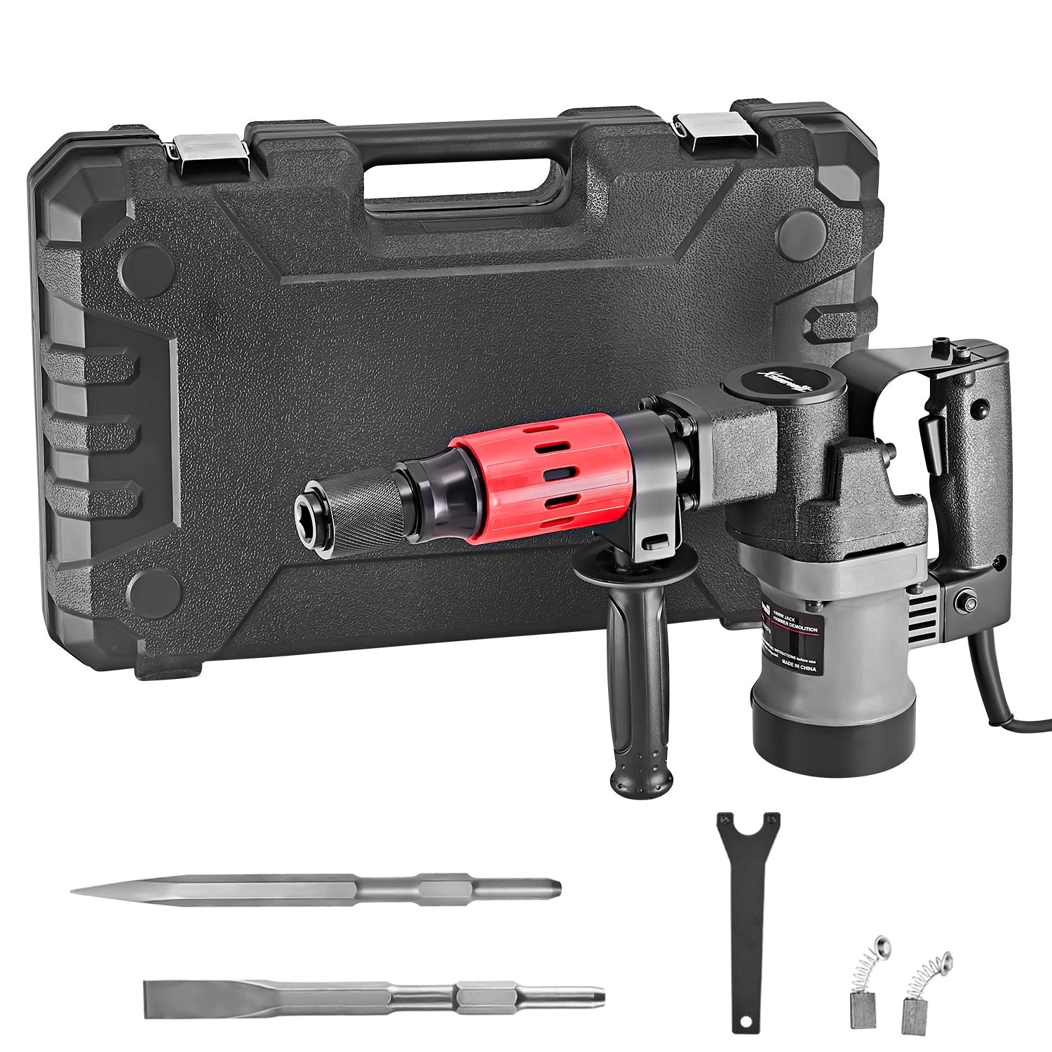 XtremepowerUS 1000W Demolition Electric Jack Hammer Chisel Bit Set Wit