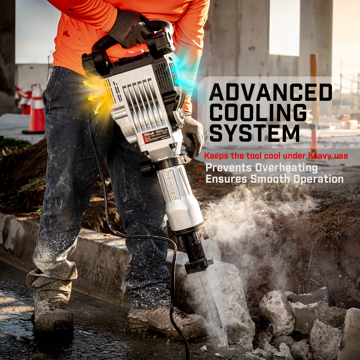 XtremepowerUS 3600W Electric Jack Hammer Demolition Concrete Breaker 2 Chisel