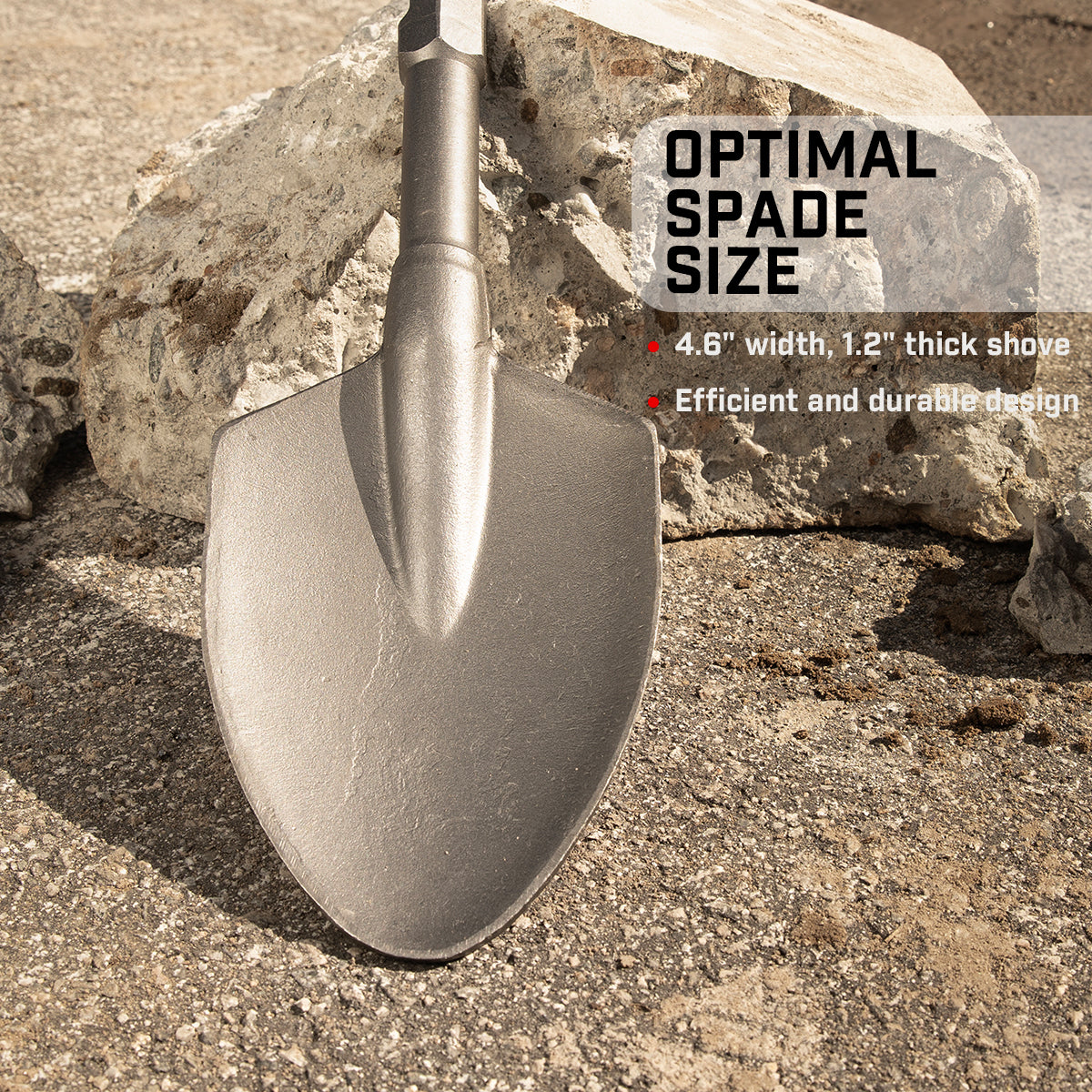 XtremepowerUS Shovel Jack Hammer Bit 1-1/8" Hex Clay Spade Shovel Head w/ Case