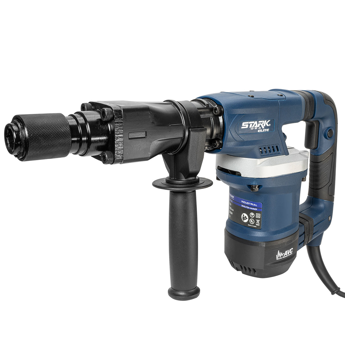 Stark USA 1200W Demolition Chipping Hammer Anti-Vibration Handle W/ Chisel Set