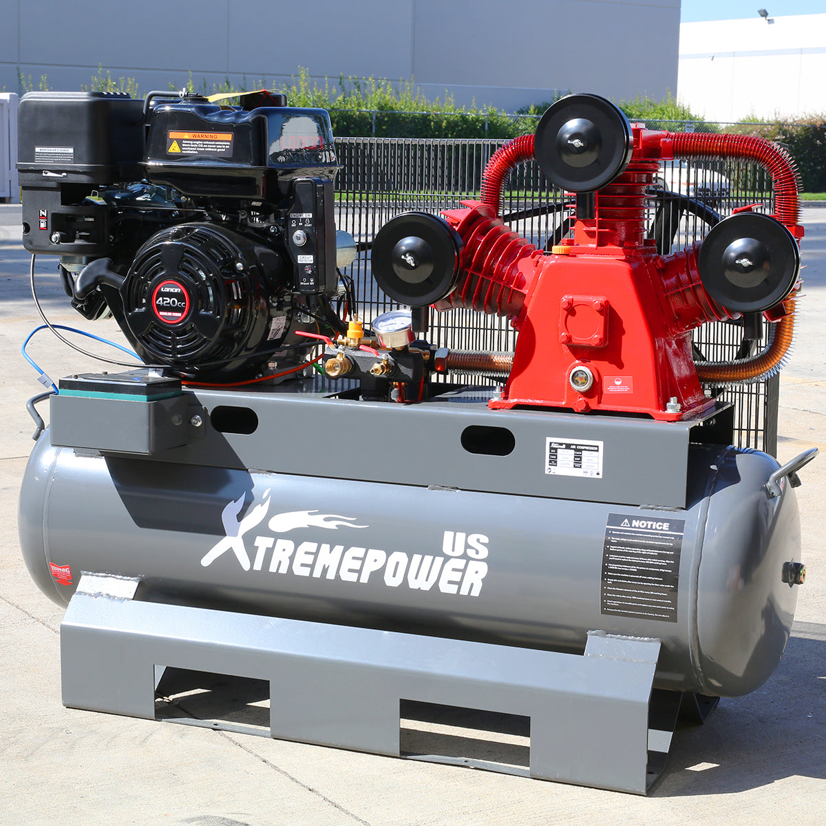 XtremepowerUS 30 Gallon Air Compressor 13HP Gas Drive Truck Mounted Gas Engine
