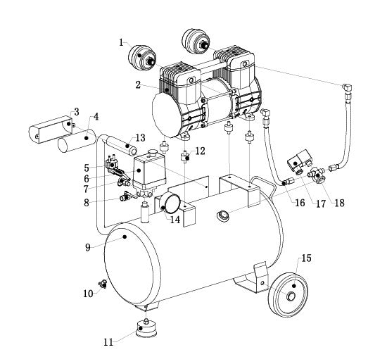 65161 AIR COMPRESSOR 2HP 7GAL 116 PSI PARTS LISTING