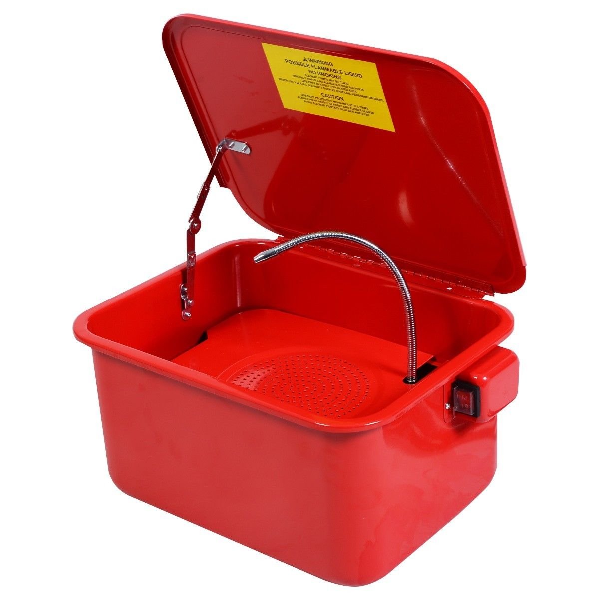 XtremepowerUS Parts Washer 3.5 Gallon Tank Portable Automotive Parts Cleaner Red