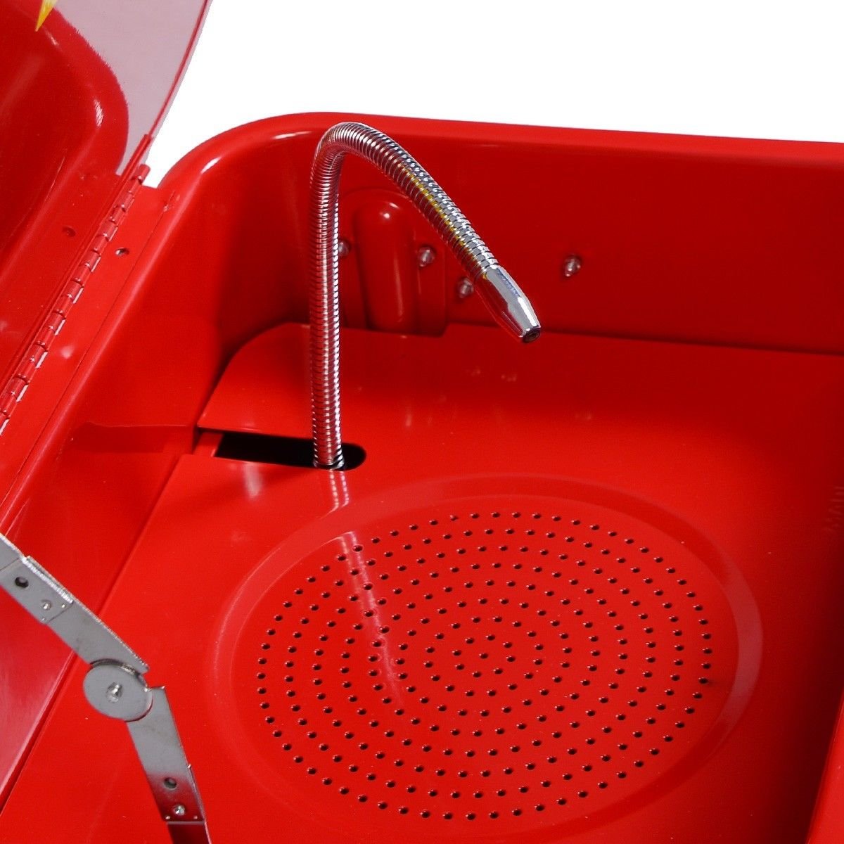 XtremepowerUS Parts Washer 3.5 Gallon Tank Portable Automotive Parts Cleaner Red