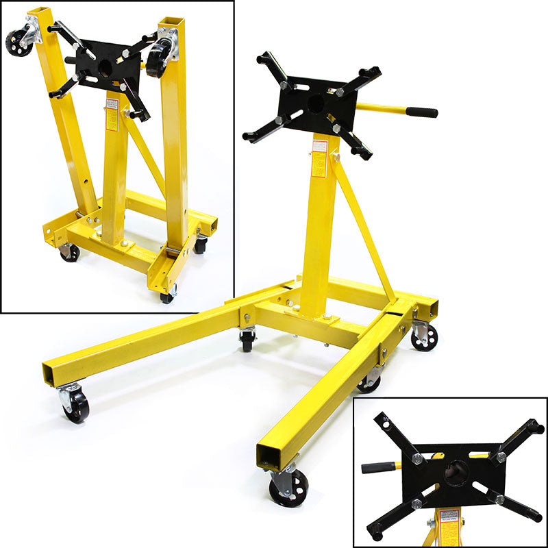 XtremepowerUS Engine Stand 2,000 lbs Folding Motor Hoist Dolly Mover Auto Repair