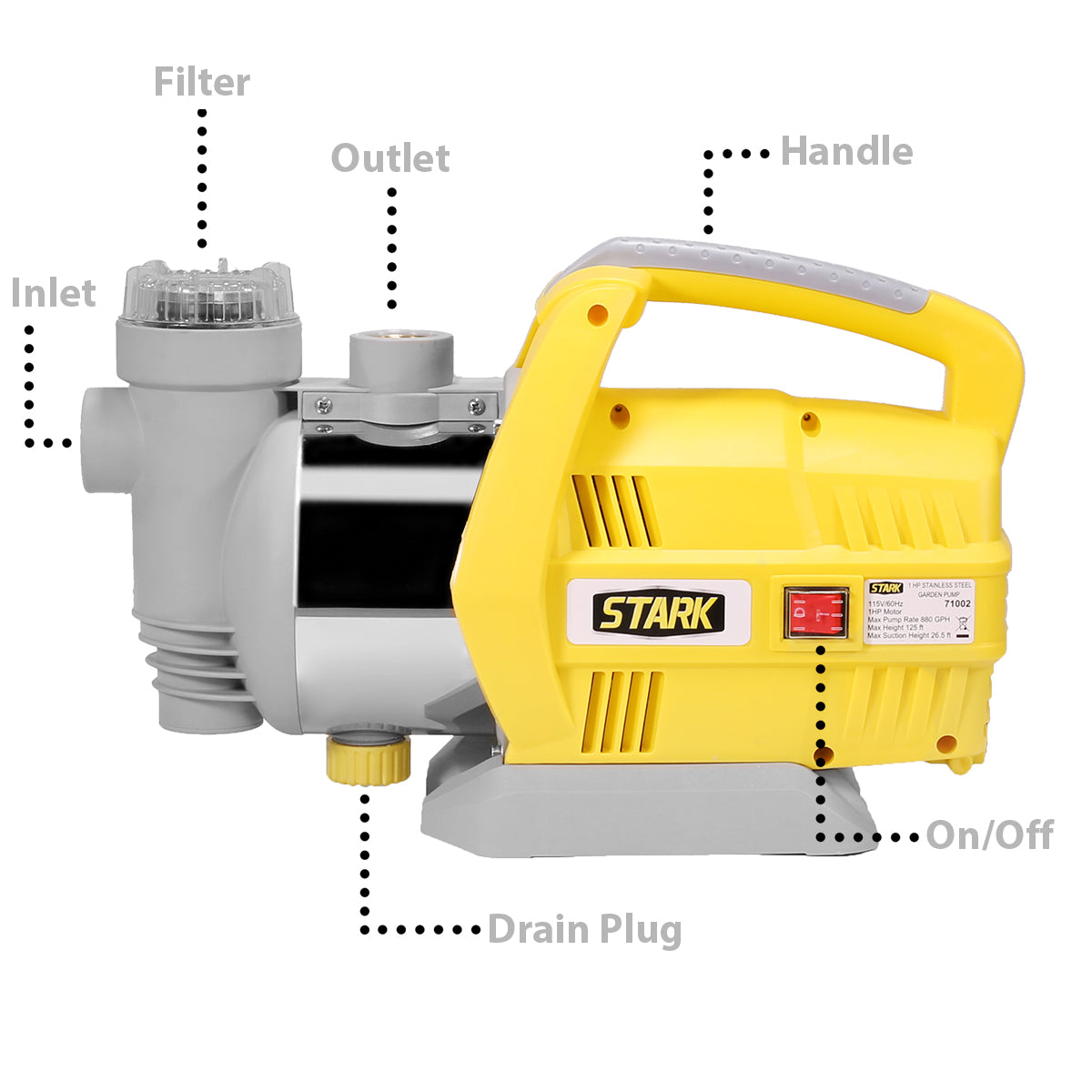 XtremepowerUS 1.0HP 1" inch Water Jet Pump Shallow Garden Lawn Sprinkler System