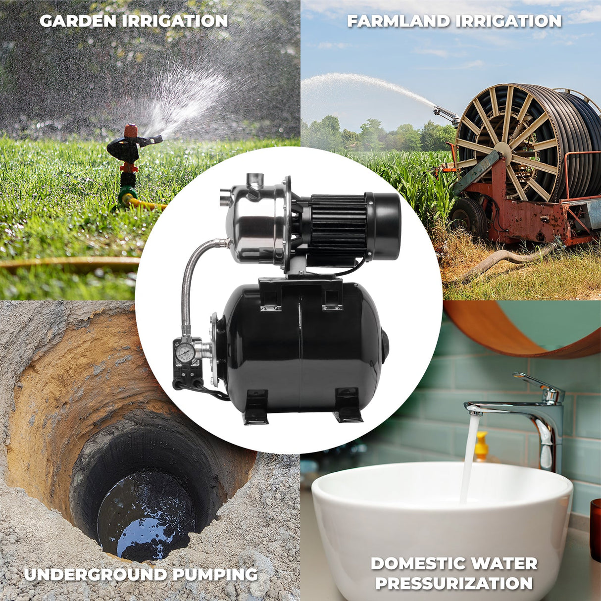 XtremepowerUS Water Jet Pump Shallow Well Fountain Garden Lawn