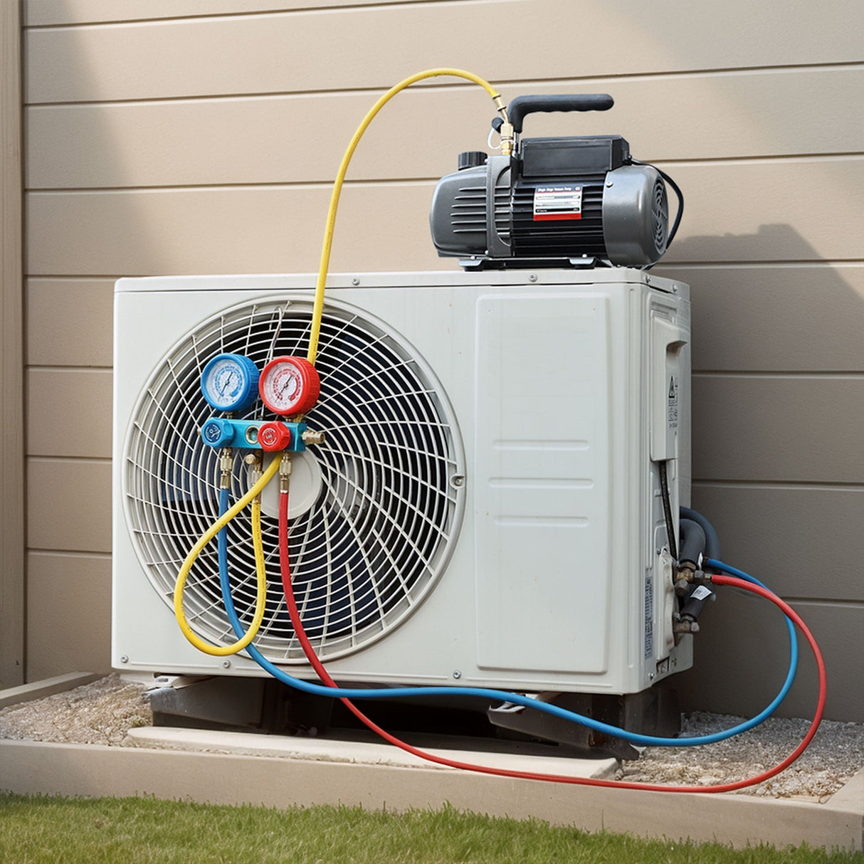 XtremepowerUS 4.5CFM 1/3HP Vacuum Pump HVAC R134a, R22, R410a, and R12 AC Manifold Gauge